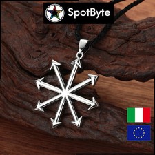 Collana Uomo Frecce Astratte Stella Caotica Simbolo Satanico Satan Corda