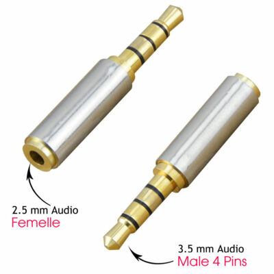 Adaptateur Audio 3,5 Mm Mâle à Mâle - Convertisseur Droit, Connecteur Stéréo Pour Casque, Haut-parleur, Voiture