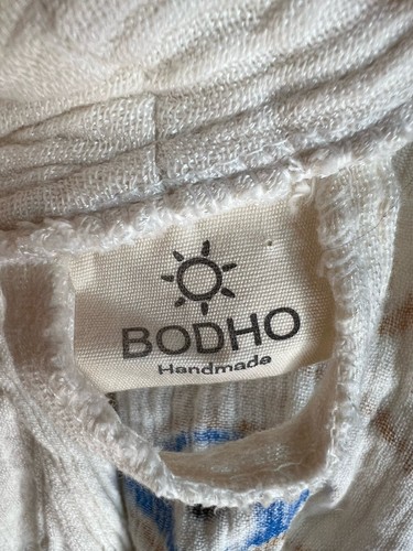 Hand Painted Bodho Evil Eye Kimono Robe Beachwear Bathrobe Boho Festival VTG OS - Picture 6 of 15