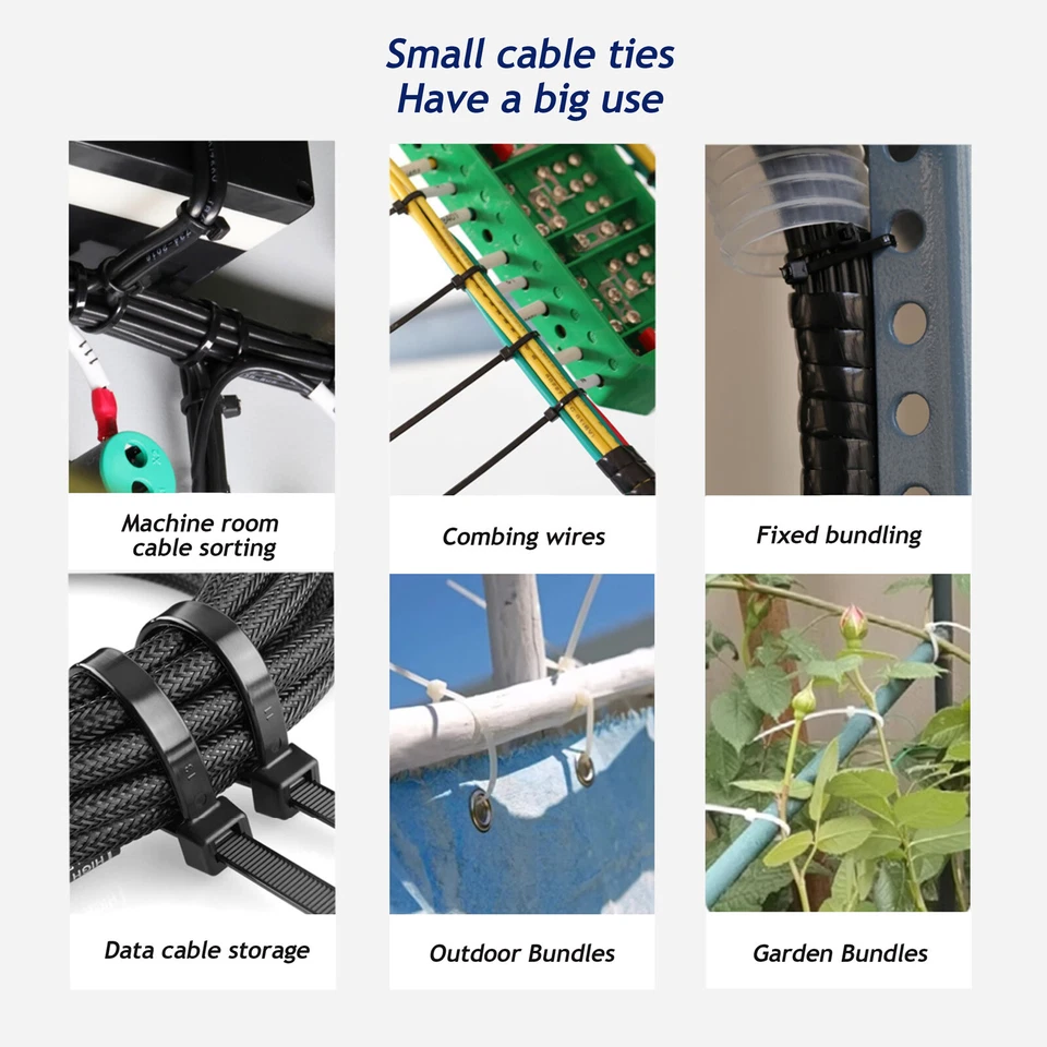 15mm Extra Large Zip Ties Heavy Duty Cable Outdoor Cable Ties White & Black - Image 4 of 4