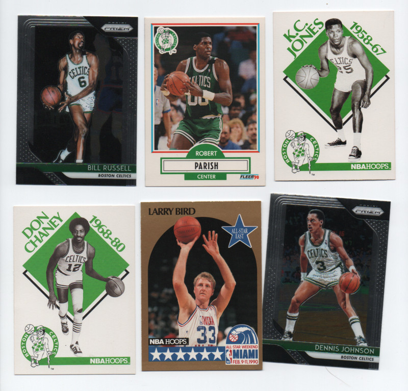 BOSTON CELTICS GREATS & HOF LOT BIRD, PARRISH, JONES, RUSSELL, CHANEY, JOHNSON