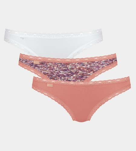 Paquete de 3 knicker algodón elastano de algodón Sloggi fin de semana 24/7 tanga brasileña precio de venta sugerido por el fabricante £20 - Imagen 29 de 47