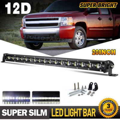 20'' 2400W LED Light Bar Spot Flood Combo Offroad Driving for Chevy Silverado