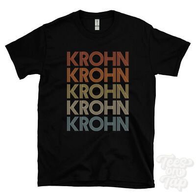 KROHN REPEATED RETRO STYLE T-SHIRT mens & womens novelty cool name gift