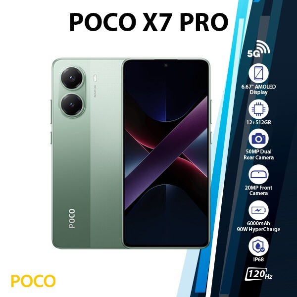 Xiaomi POCO X7 Pro 5G Android Cell Phone(Green/12GB+512GB