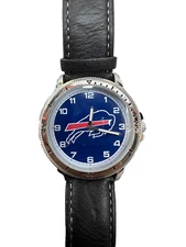 Buffalo Bills Watch Classic Sports Men's Leather Band Sparo NFL Official