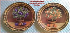 2 Vintage Limoges Porcelain Decorative Dessert Plates - Fruit Trees