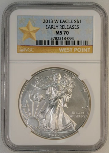 2013 W 1 oz.  American Silver Eagle $1 Graded by NGC MS 70 U.S. Collectors Coin