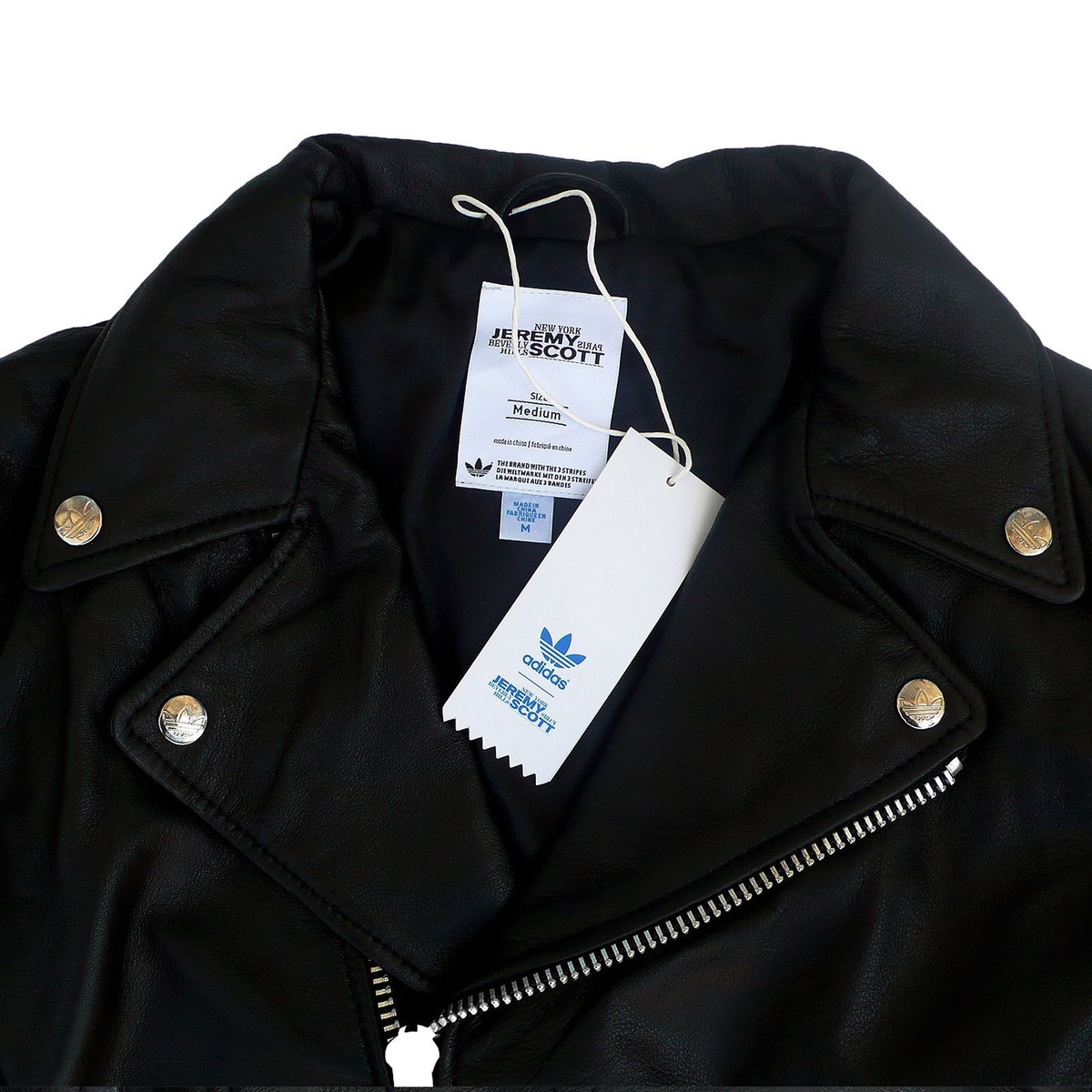 アディダスバイジェレミースコット　ジャケット　S Adidas Jeremy Scott Leather Wings Jacket Biker Jacket O21147