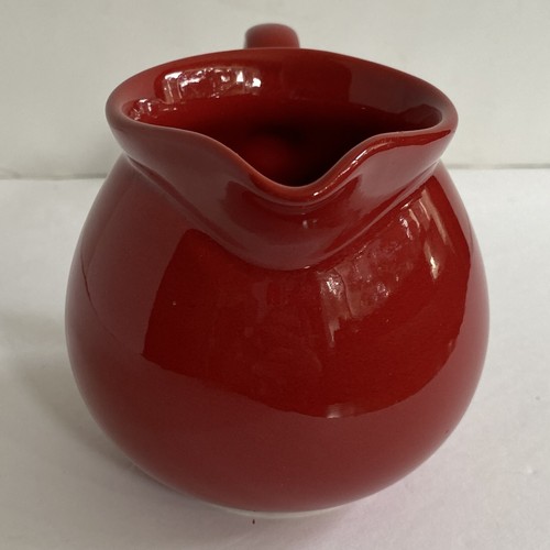 Waeshersbach Pitcher Red Creamer Syrup Stoneware Germany Shiny 4” EUC Ceramic - Picture 15 of 16
