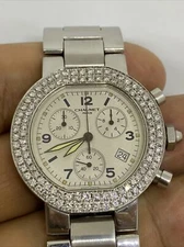 Chaumet Chronograph Quartz Steel Unisex Watch 322-0180   Diamonds Bezel