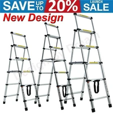 EN131 A Frame Telescopic Extension Aluminum Step Ladder Folding Multi Purpose US
