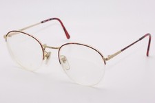 TURA Mod.466 - 52 21-135 -Burgundy/Gold Plated HALF RIM Eyeglass Frames JAPAN