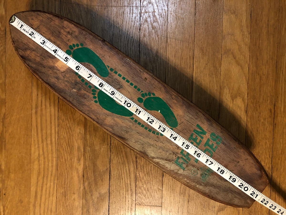 Vintage 60s Nash USA Fifteen Toes Sidewalk Surfboard Wooden Vintage 60s Nash USA Fifteen Toes Sidewalk Surfboard Wooden
