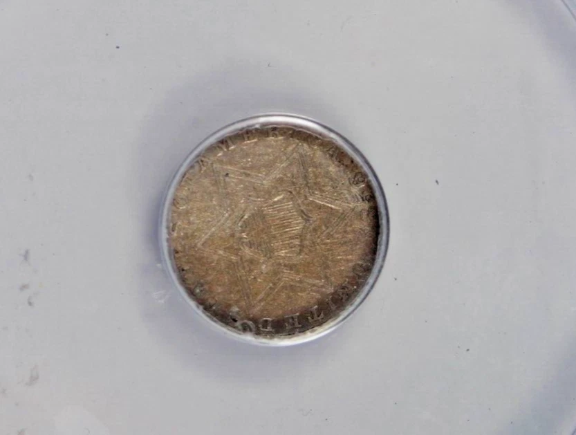 1856 Three Cent Silver : ANACS EF40 - Image 3 of 4