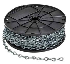 Jack Chain - Steel, Zinc Plated - Suspends Fixtures - 100' / Roll. 29 lb rating