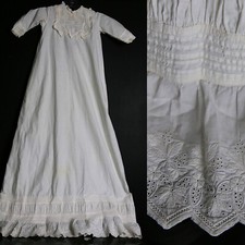 Antique 1800s heirloom baby christening gown dress exquisite Ayrshire lace trim
