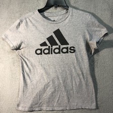 Light Grey Adidas Large Short Sleeve T-Shirt "The Go-To Tee" Spell Out