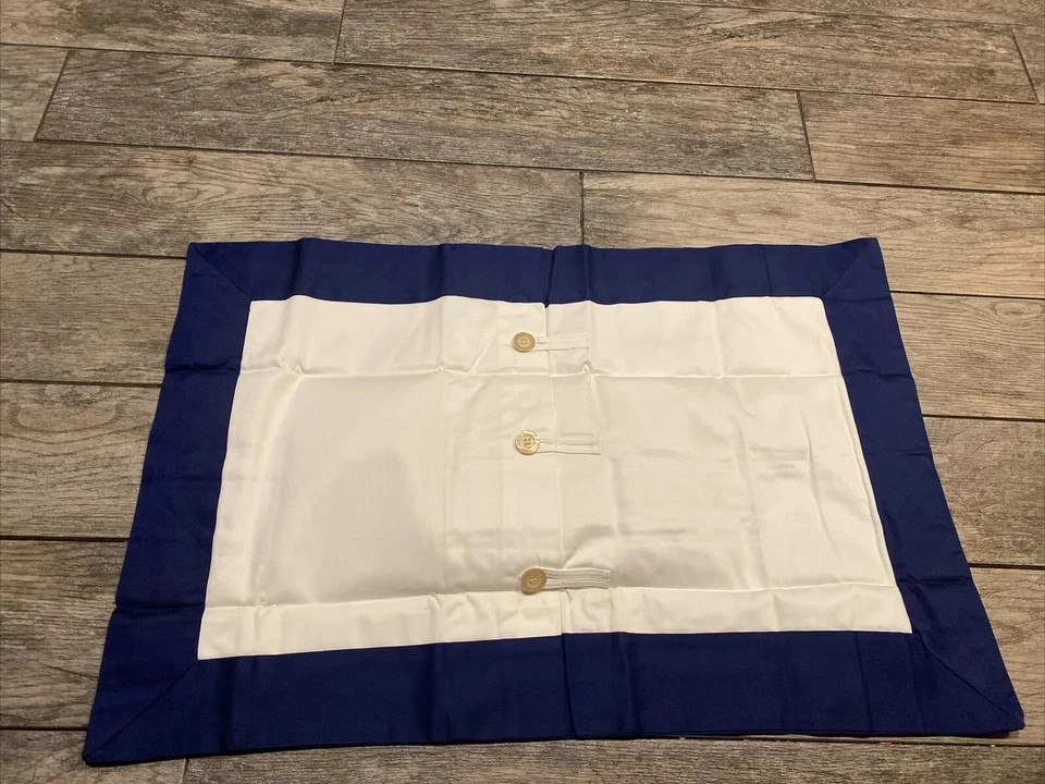 Funda de almohada estándar Daniel Cremieux azul y blanco falsa Foto 4 de 4