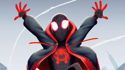 Superheroes spiderman into the spider verse Stitched Gaming Mat Desk 17206