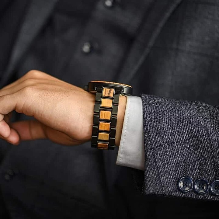 Holztick® Automatikuhr aus Holz für Herren Holzarmbanduhr für