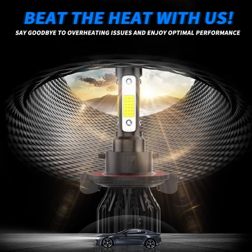 4X LED Headlight Hi/Low Bulbs+Fog Light 8000K White For Chrysler Aspen 2007-2009 - Picture 8 of 15