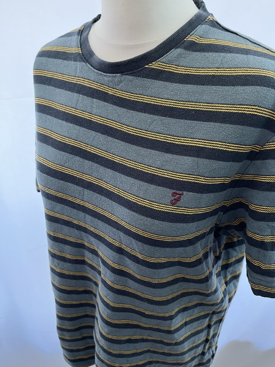 Farah 1920 Green Striped Cotton T-shirt Men Size L | eBay UK