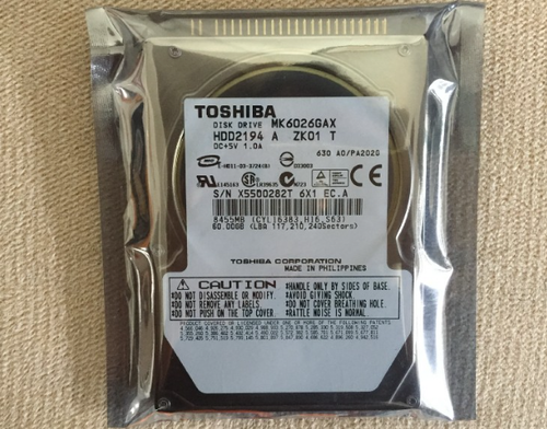 Toshiba MK6026GAX 60GB Internal 2.5" (HDD2194) IDE Car Hard Drive HDD - Afbeelding 1 van 4