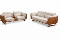 Wohnzimmer-Set 2-Sitzer-Sessel 3-Sitzer-Sofa Weiß Moderner Stil Neu