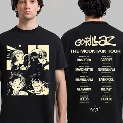 Gorillaz The Mountain Tour 2026 Europe And UK Back T-Shirt