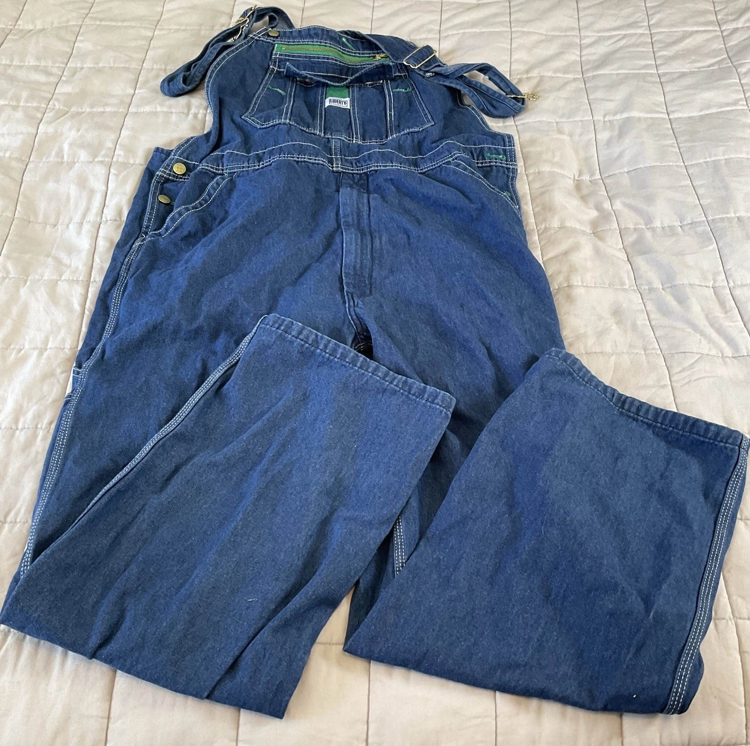 Liberty Bib Overalls Mens 38 32 Blue Denim Workwear Farm Outdoor Ranch Chore