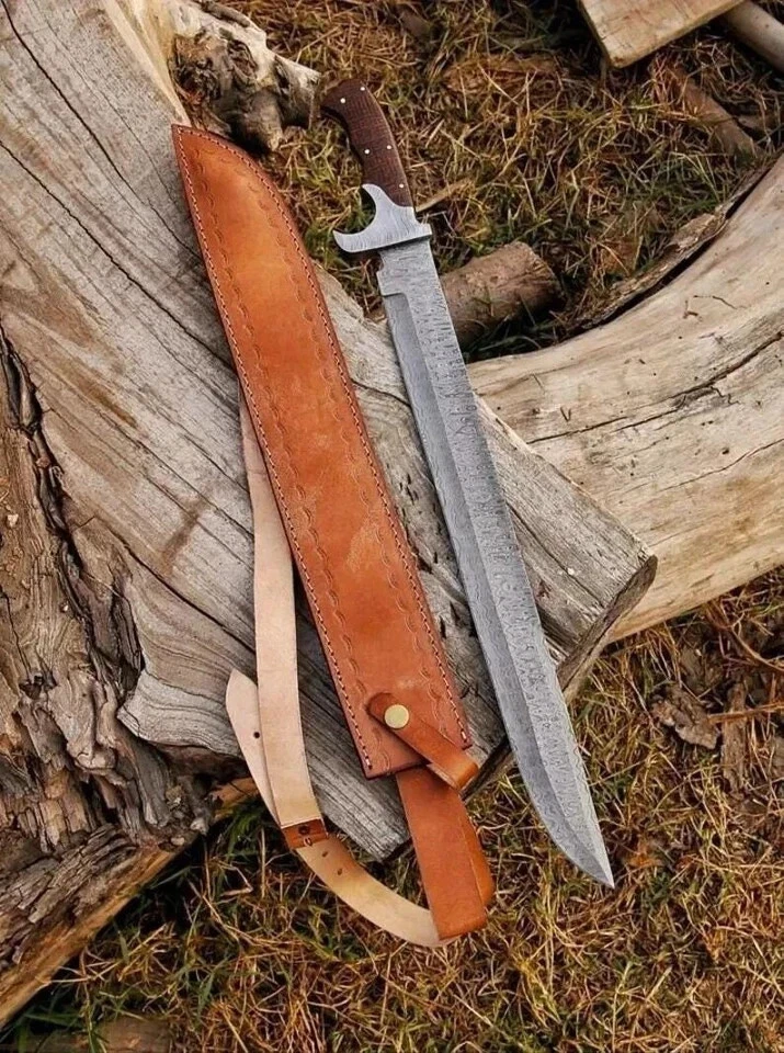 Custom Handmade Damascus Steel Blade Hobbit Replica Sword Hunting Sword Camping