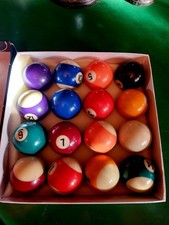 RARE Aramith Billiard Pool Balls Made in Belgium in Original Box Size 1 1/2"