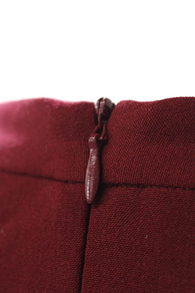 Piazza Sempione Womens Long Sleeves V Neck Knee Length Dress Red Size Medium - Image 4 of 4