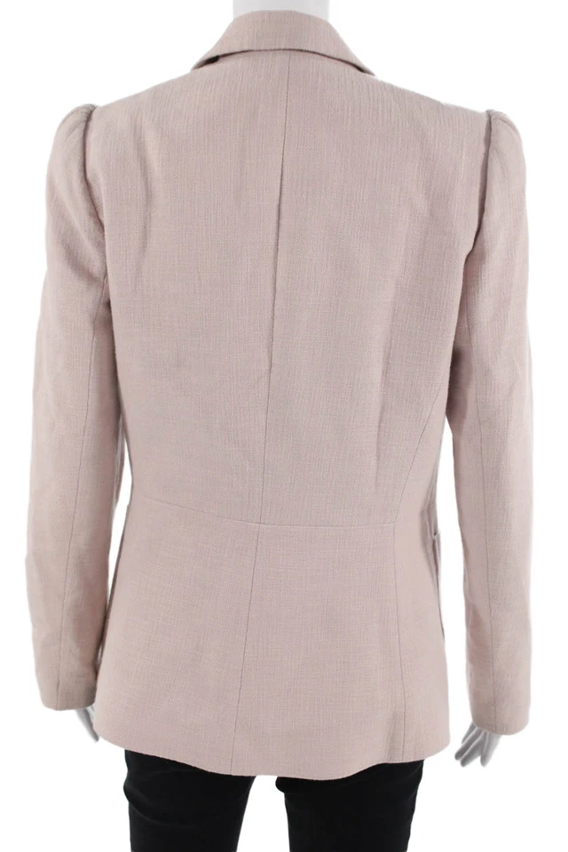 Rebecca Taylor Women Pink Collared Blazer Long Sleeve Size 6 - Image 4 of 4