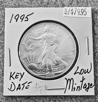 #ad 1995 American Silver Eagle Coin BU 1 Oz US $1 Dollar Mint Uncirculated Brilliant $119.01