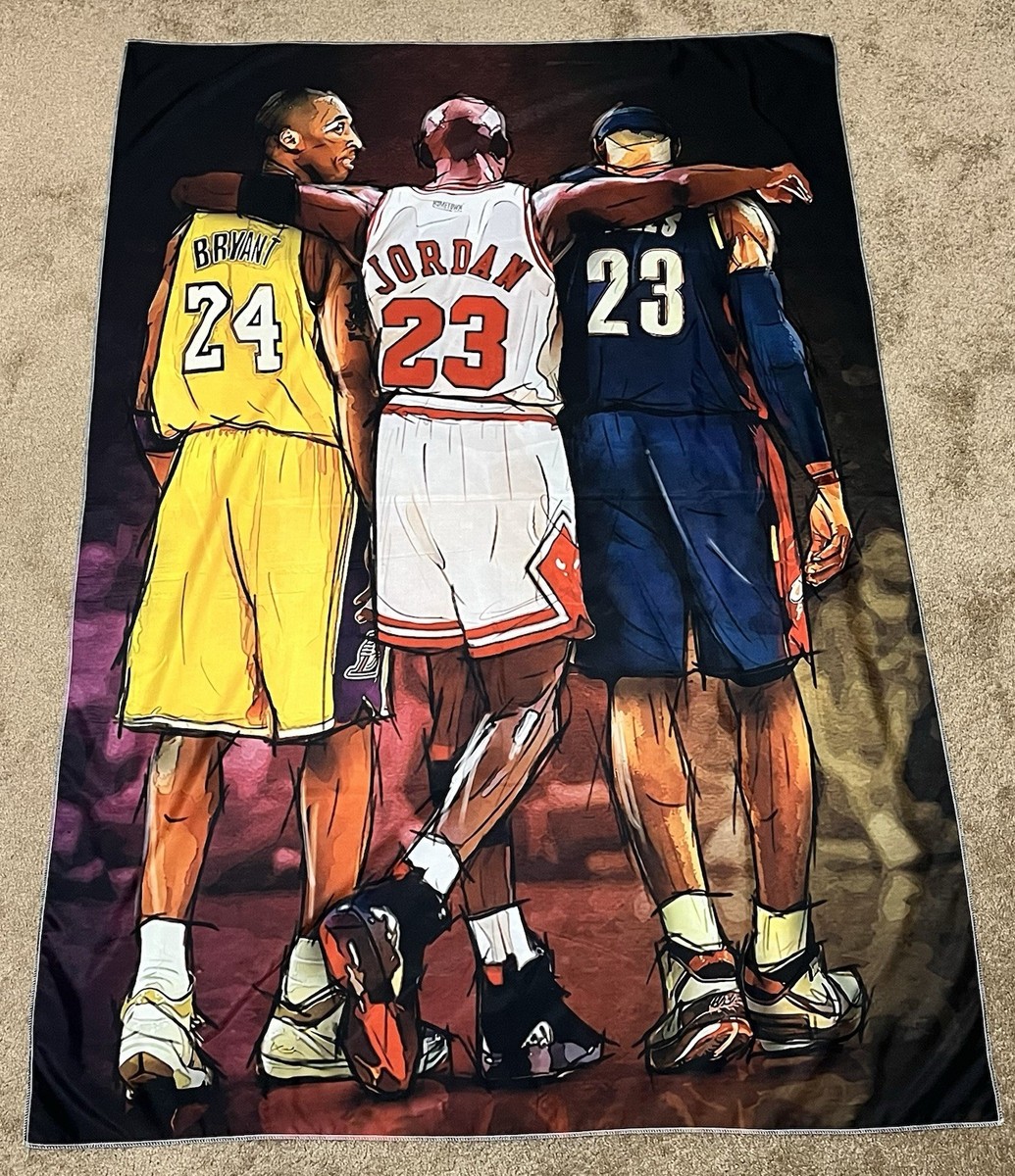 LeBron James, Michael Jordan, Kobe Bryant NBA Basketball Tapestry
