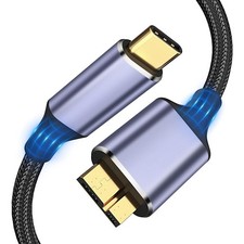 USB 3.1 Micro B to USB C Hard Drive Cables, 6FT 10 Gbps USB C to Micro B, Ext...