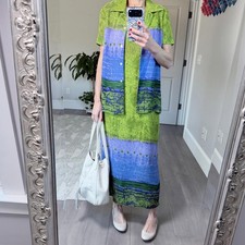Jessica Howard Two-Piece Green Blue Dress Top Set Size 8
