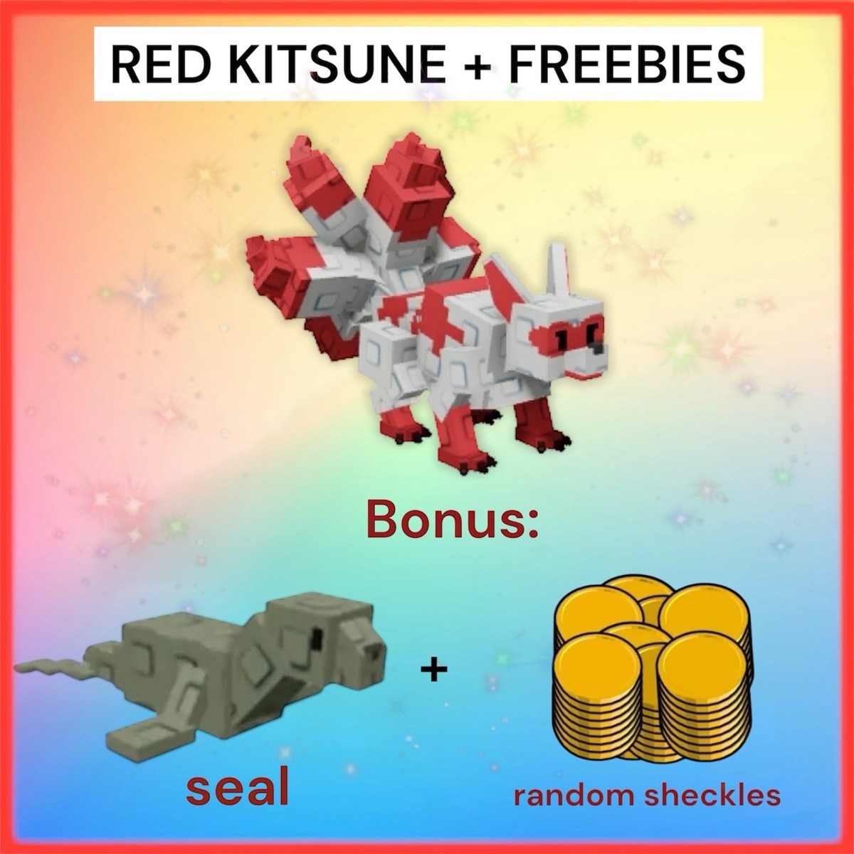 RED KITSUNE + SEAL + SHECKLES GROW A GARDEN BUNDLE ALL IN ONE