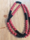 1960s Red&Black Acrylic Bead Necklace 16 Inches Long  — photo 2