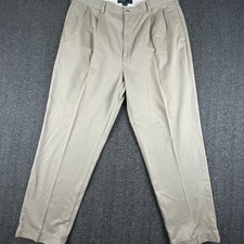 Polo by Ralph Lauren Pants Mens 38x32 Khaki Hammond Chino Pleated Cuffed Classic