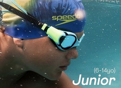 Speedo Biofuse 2.0 Goggles Junior (6-14) Blue/Green Anti Fog, Wide Vision NEW!!