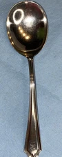 Alvin Sterling 6 7/8" Round Gumbo Soup Spoon Hamilton Pattern Mono “JE” 38g
