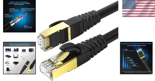 Flexible Cat 8 Ethernet Cord 75FT - 40Gbps Gold Plated for Ultimate Connectivity - 第 2/11 張圖片