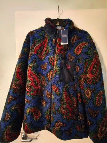 BNWT Mens Polo Ralph Lauren  Paisley Fleece Jacket Coat Size Large L