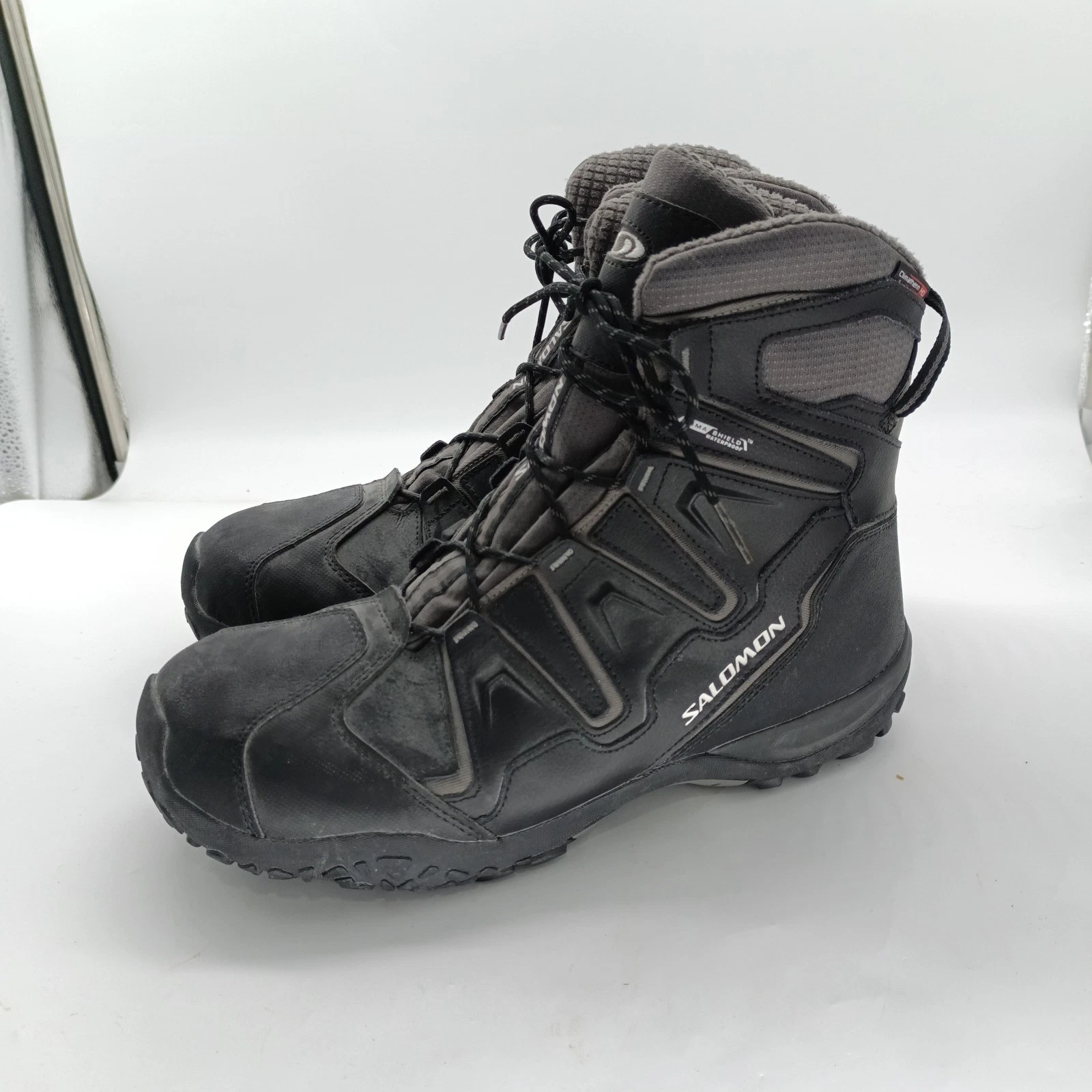Salomon Snowcat WP Waterproof Winter Boots Mens 13 Black Grey 307608 s7