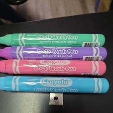 4 Crayola Body Wash Pens Pink Blue Green  purple