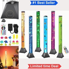 Bubble Tube Lamp 4FT Sensory Fish Night Light with Remote and Timer Calming