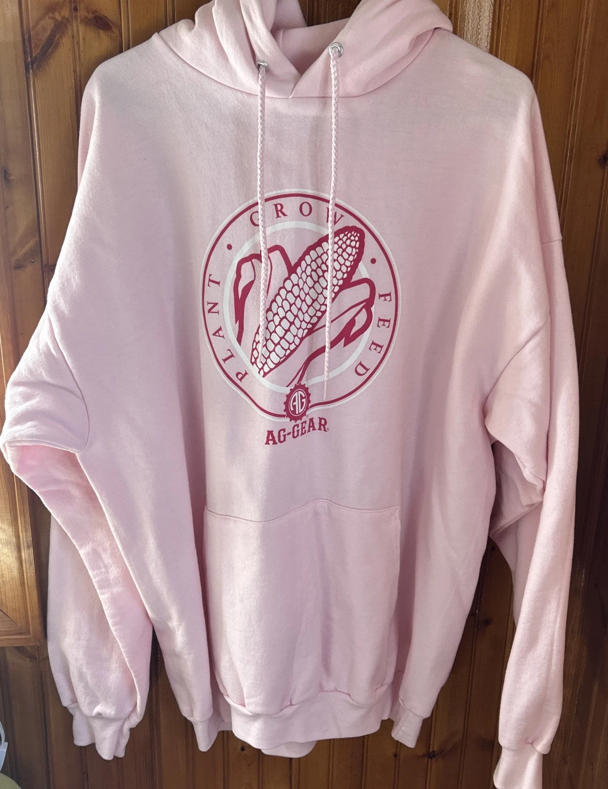 Vtg AG Gear Agriculture Pink Women’s Hoodie Sz XL